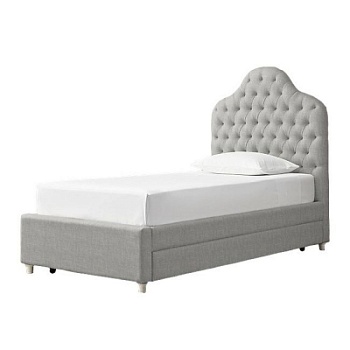 Фото Детская кровать Reese Tufted серого цвета с доп. спальным местом