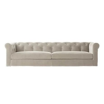 Фото Трехместный диван Modena Chesterfield Collection светло-серого цвета
