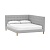 Фото Двуспальная кровать Grid-Tufted Full Corner серого цвета