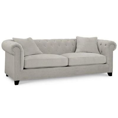 Фото Двухместный диван Chesterfield Modern светло-серого цвета